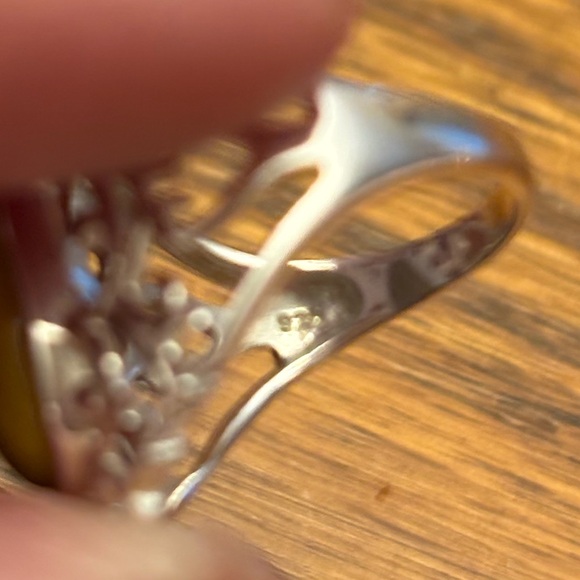 Sterling filigree tiger eye ring - Picture 6 of 7